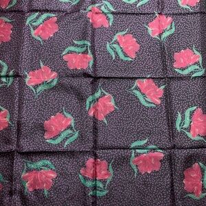 Vintage Laura Ashley Silk Floral Scarf  Large 34” Multi Color NWOT 70’s/80’s